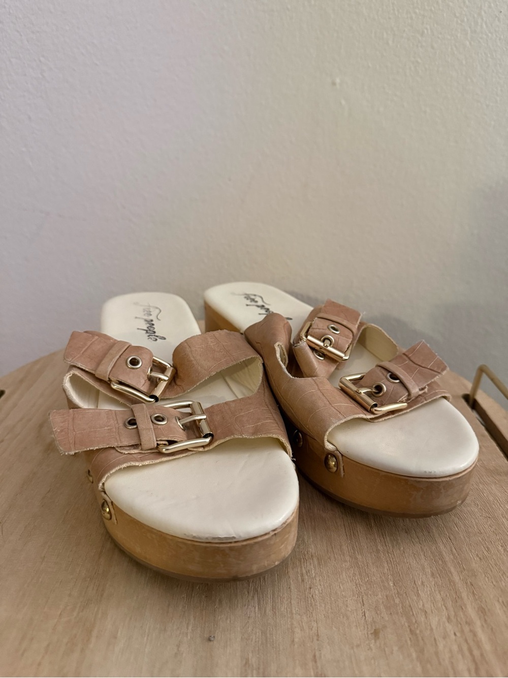 Free People Fiona Croc Buckle Clog